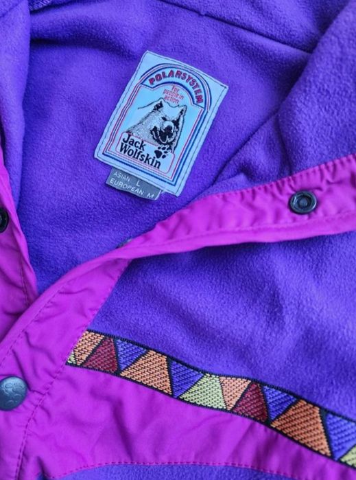 Чоловічий вінтажний светр флісова толстовка 90-их ретро Jack Wolfskin