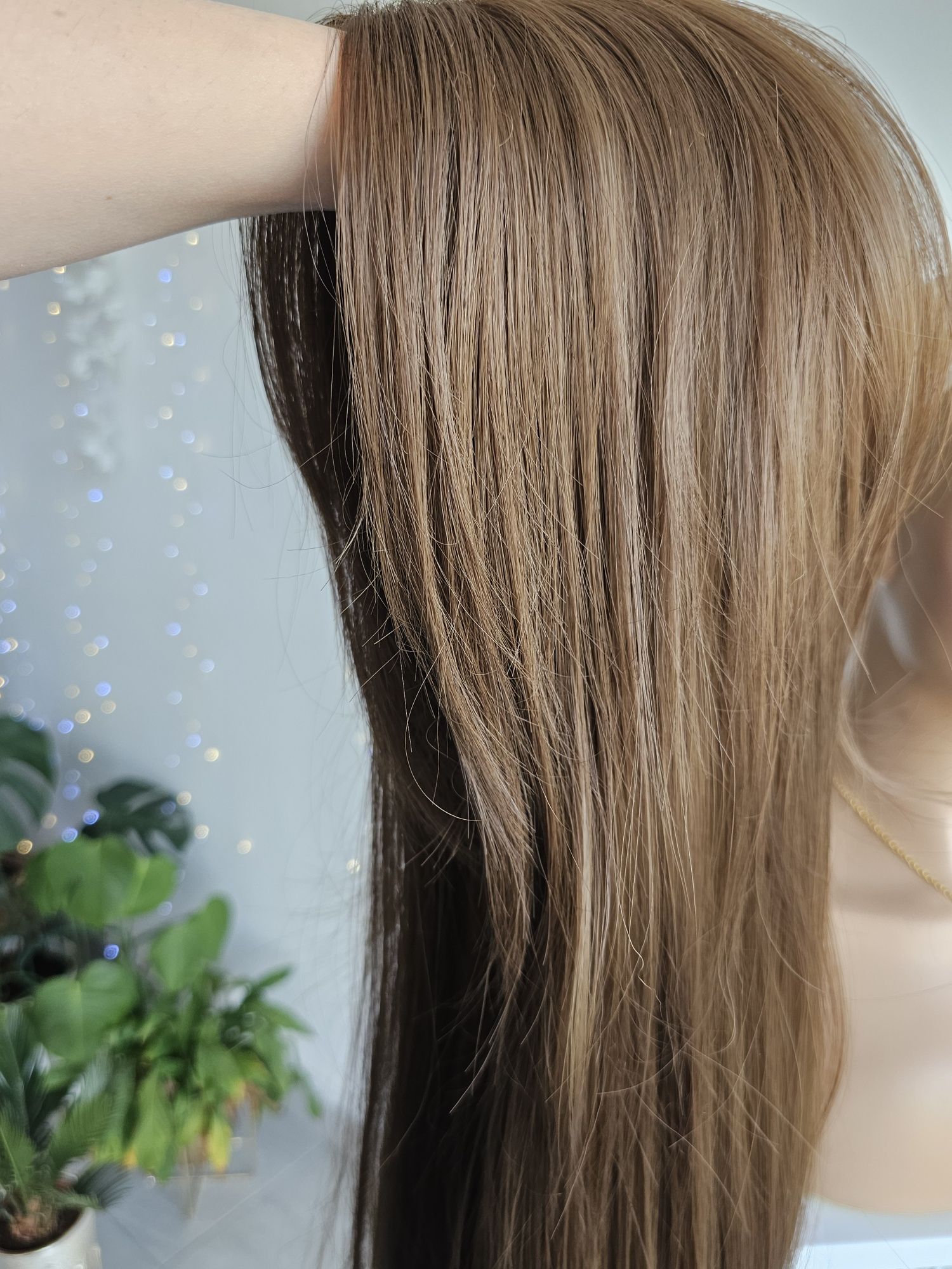 Długi tupet topper clip in uzupełnienie włosów Paula średni braz 60 cm