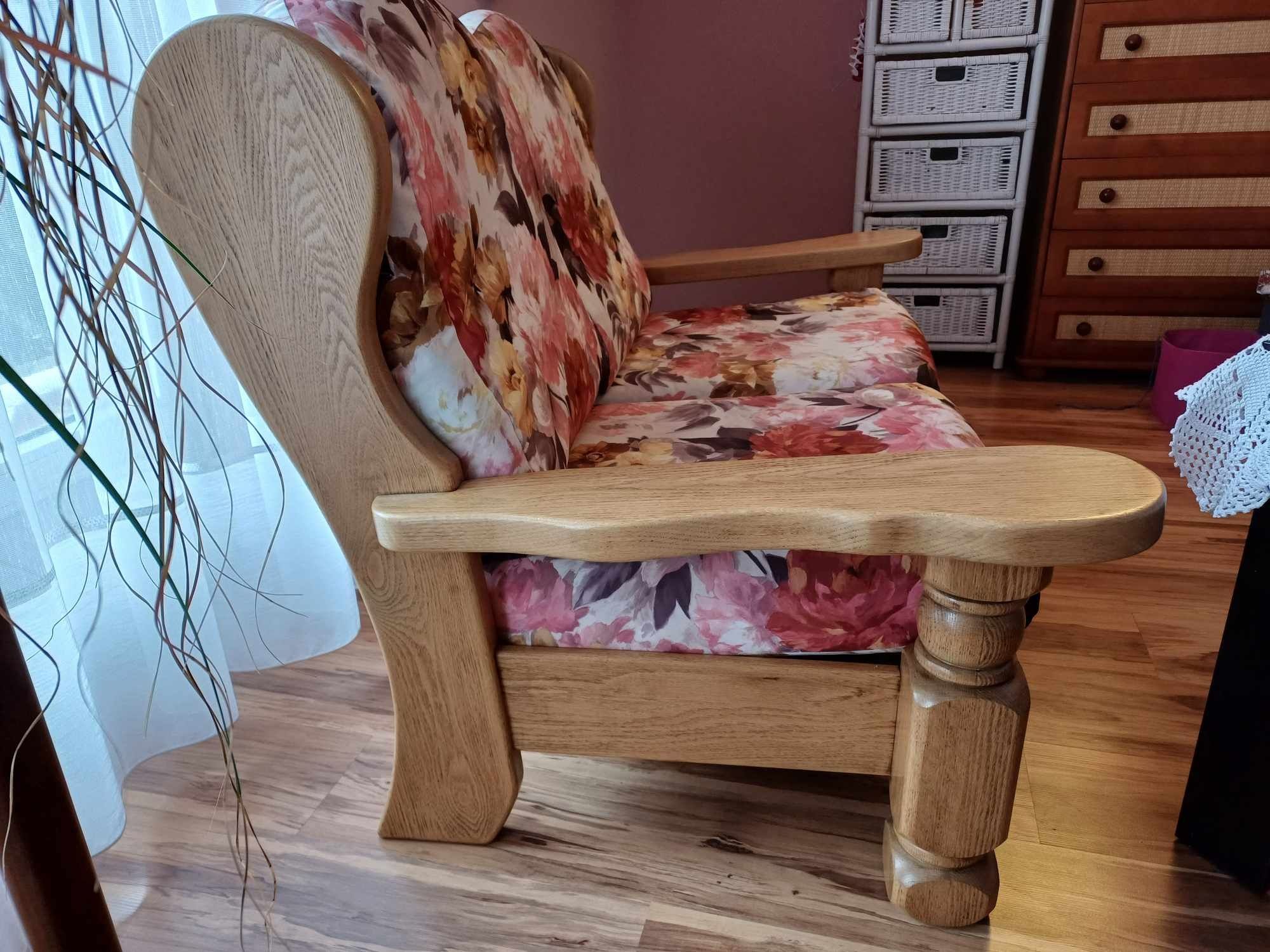 Fotel kanapa siedzisko drewniane