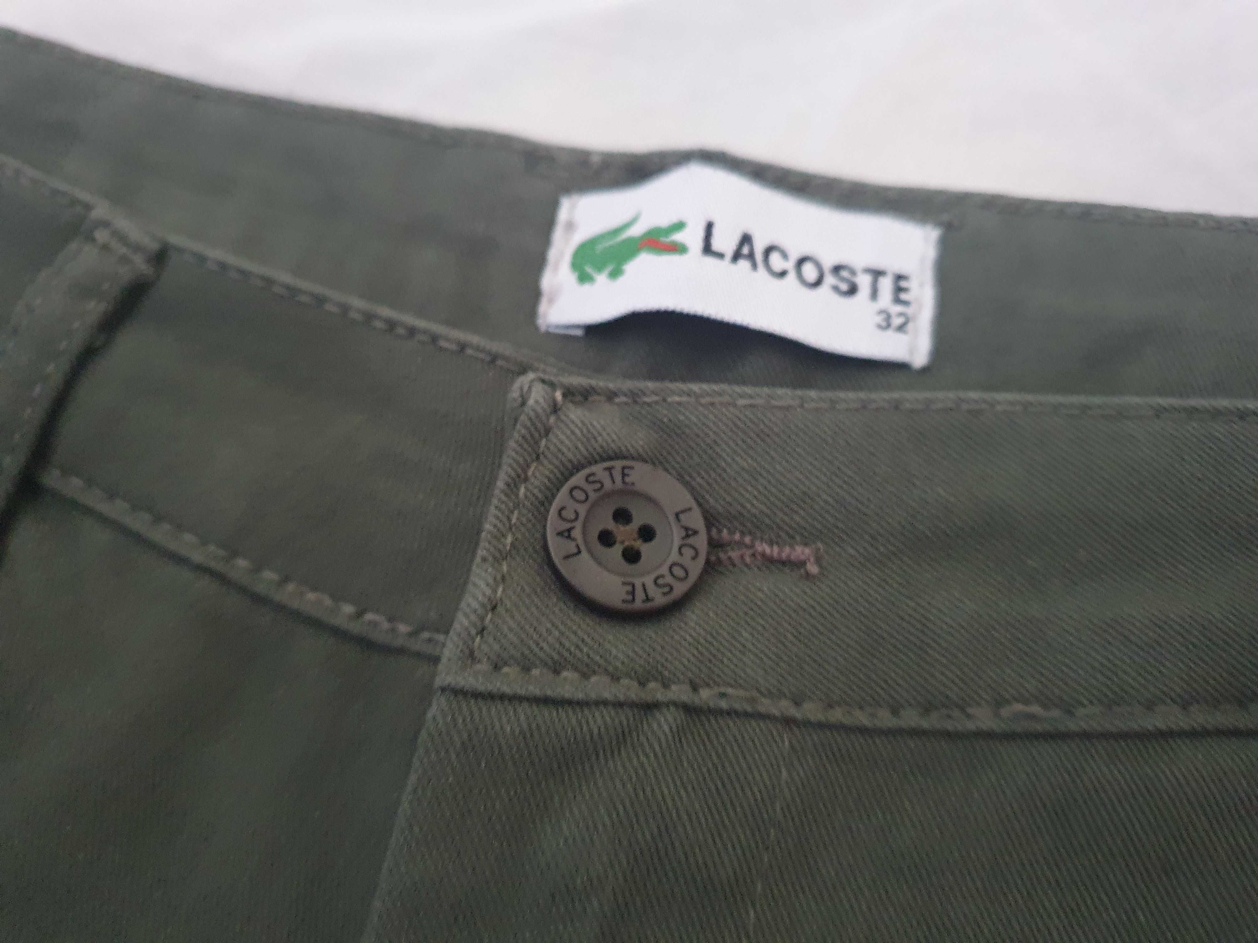 Krótkie spodenki Lacoste szorty bawełniane 32 khaki