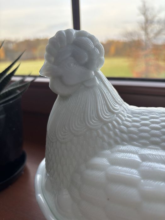 Szklana kura ząbkowice prl stare szkło