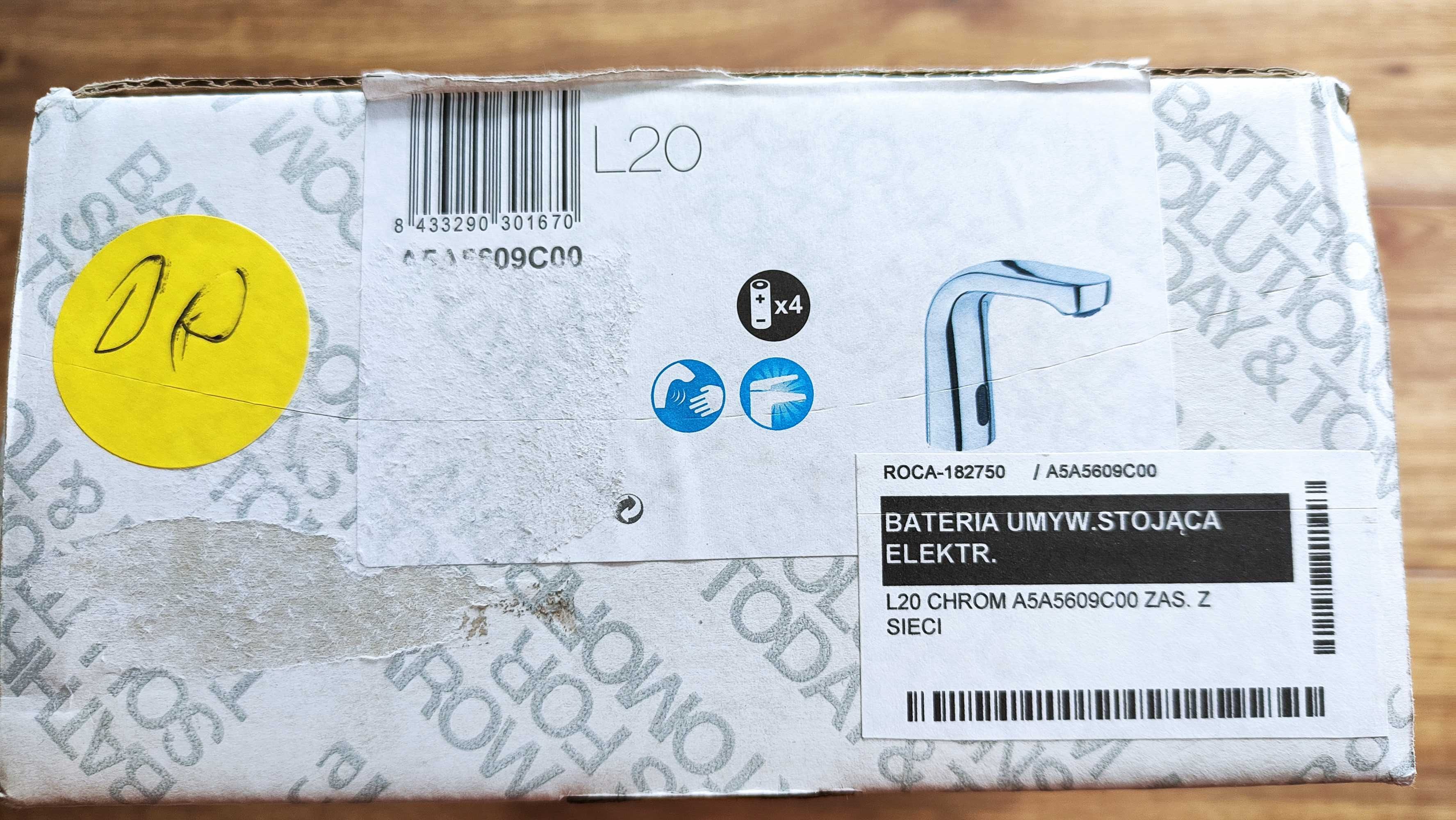 Roca L20 Elektroniczna bezdotykowa bateria umywalkowa A5A5609C00