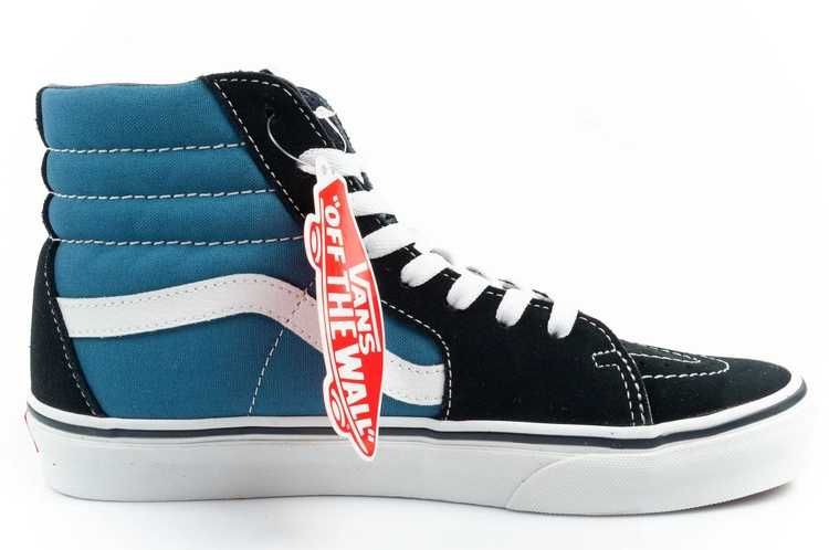 Vans Sk8-Hi sportowe damskie trampki skóra modne niebieskie r. 34,5-43