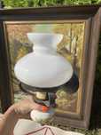 Kinkiety kute ceramiczne plus mleczne szklo 2 szt