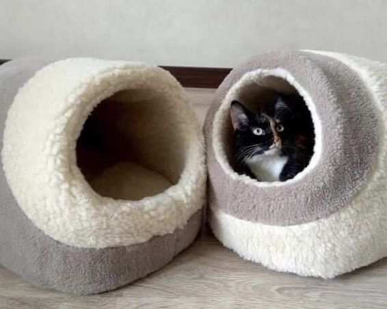 Хутряний будиночок домик лежак хатинка лежанка для котика собачки