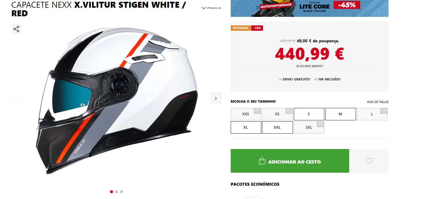 Capacete NEXX X.VILITUR Stigen White / Red