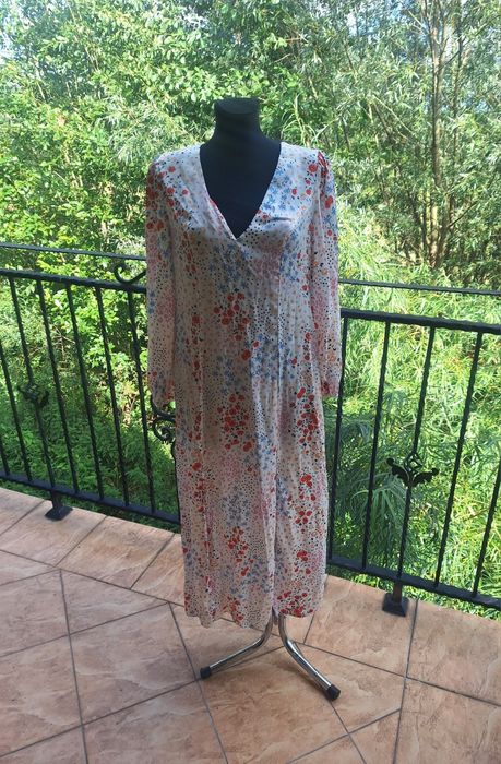 Długa sukienka maxi w kwiaty na lato na plażę marka Asos rozmiar L 40