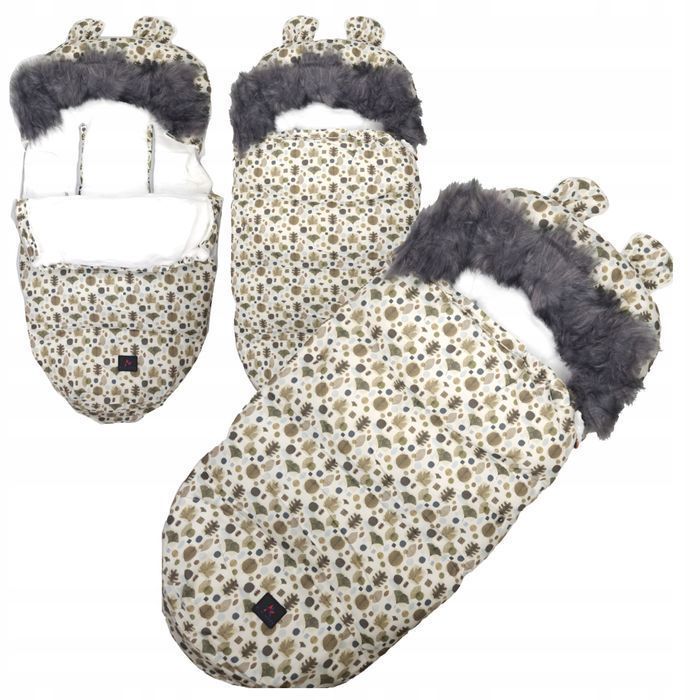 Śpiworek Do Wózka Fotelkika Gondoli Z Uszami Niemowlęcy 100Cm