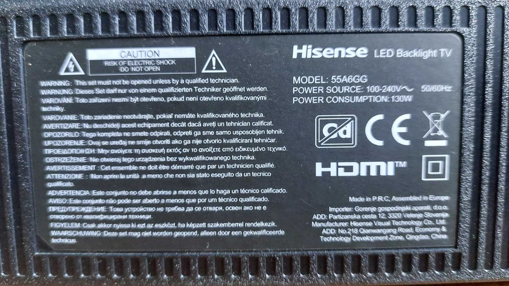 55" HISENSE 4K смарт 55A6GG , гарантія 6 місяців!!!