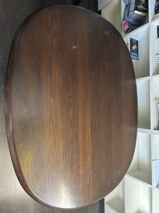 Dębowy ciężki stół 130x100 z 4 krzesłami