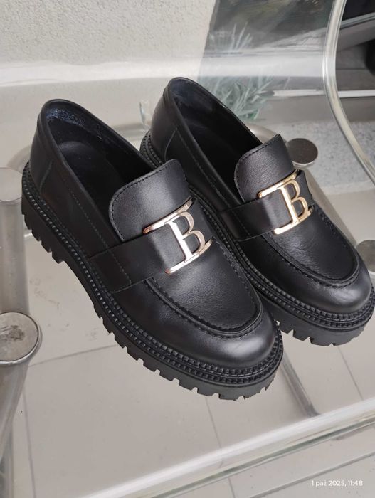 Mokasyny/ Loafersy skórzane Badura r. 38