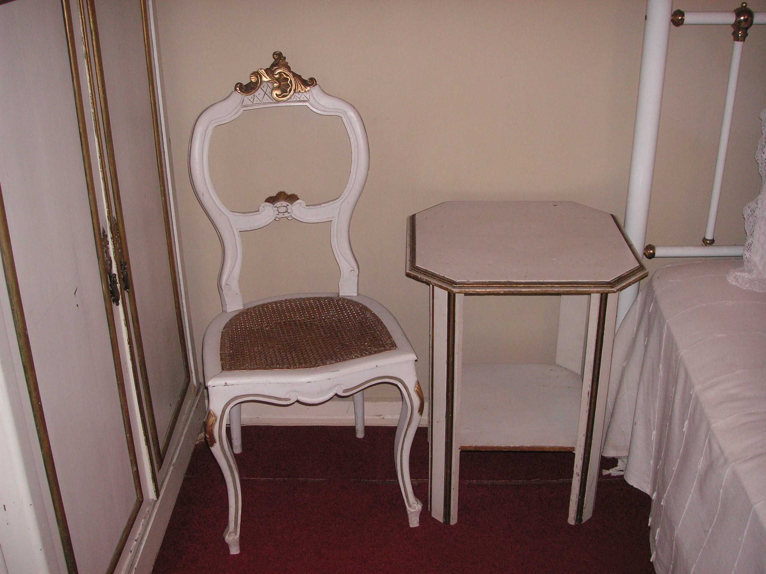Lacado Luis XVI, Móveis, Mesas, Espelho, Cadeira, Candeeiro Mesa Anjos