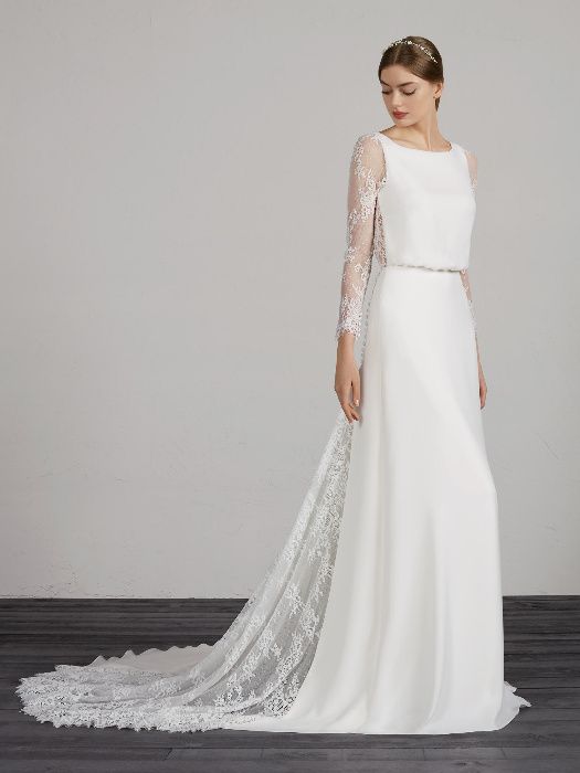 Elegancka i oryginalna suknia ślubna Pronovias Monroe