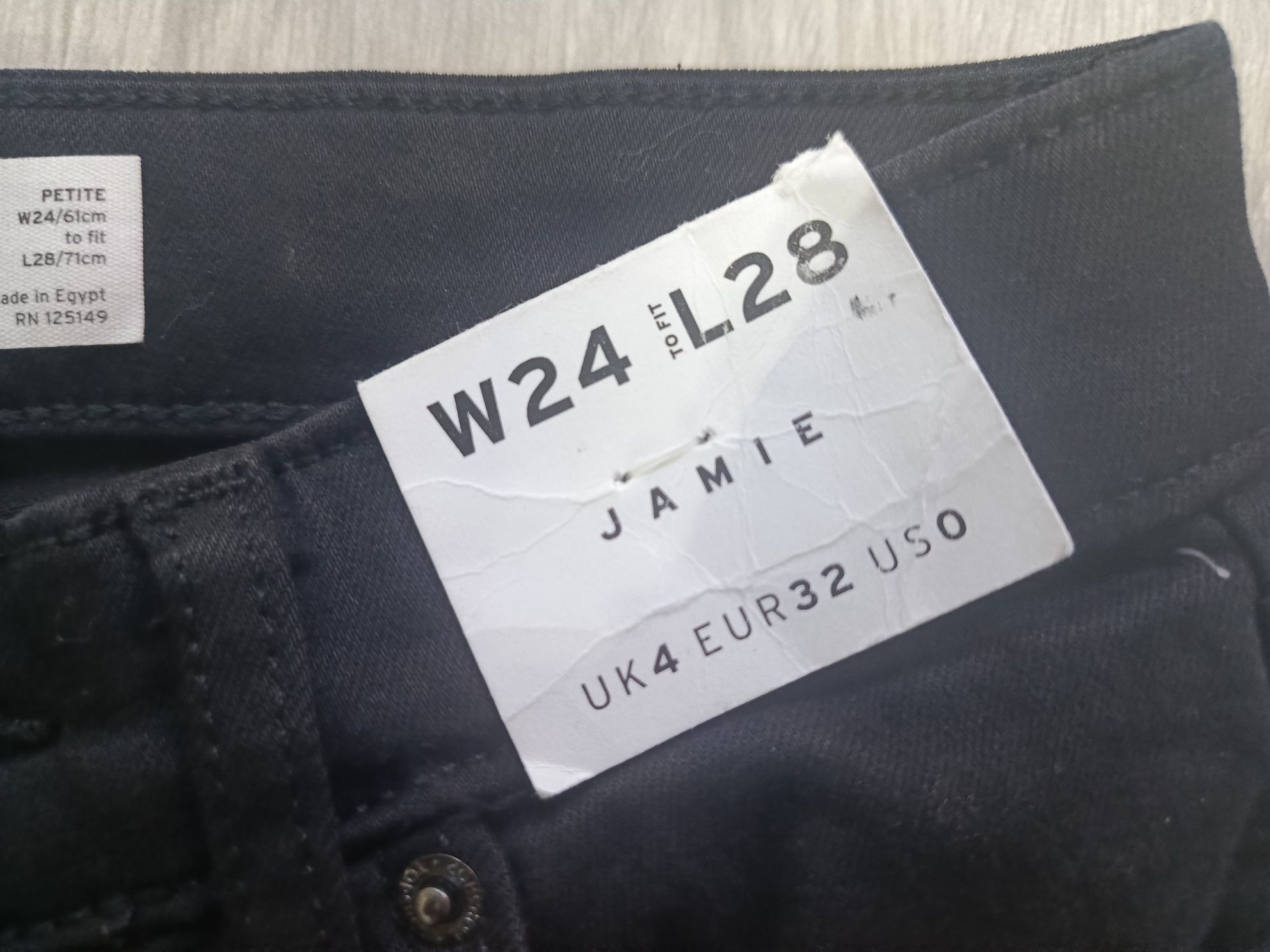 Rurki damskie czarne topshop jamie rozmiar 24/28