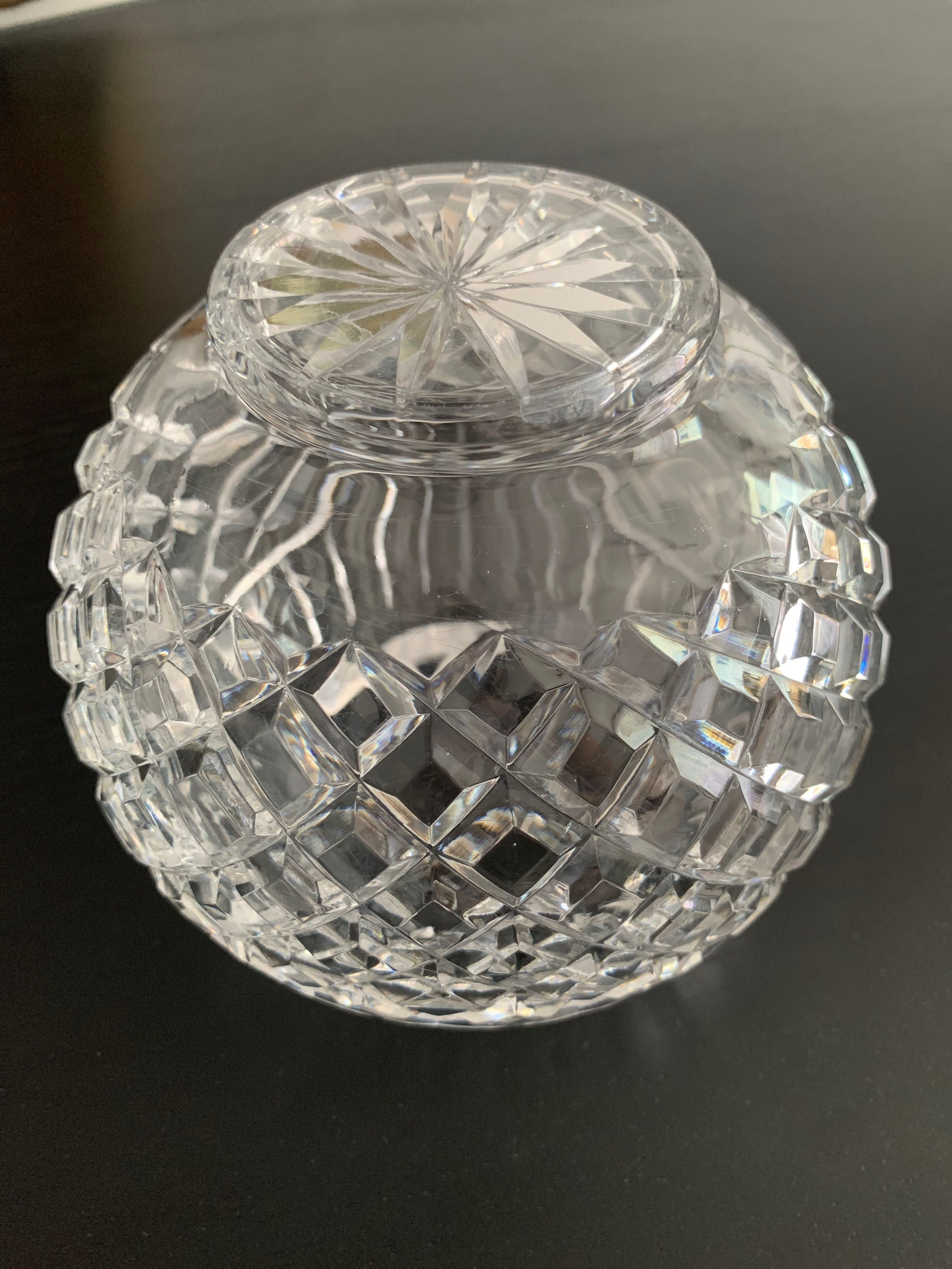 Piękna kryształowa kula Huta Szkła Julia wazon lata 80.