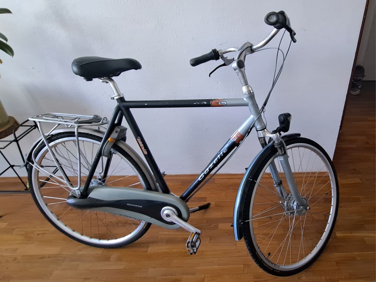 Niezniszczalny rower miejski Gazelle rozmiar 61 bagażnik prądnica