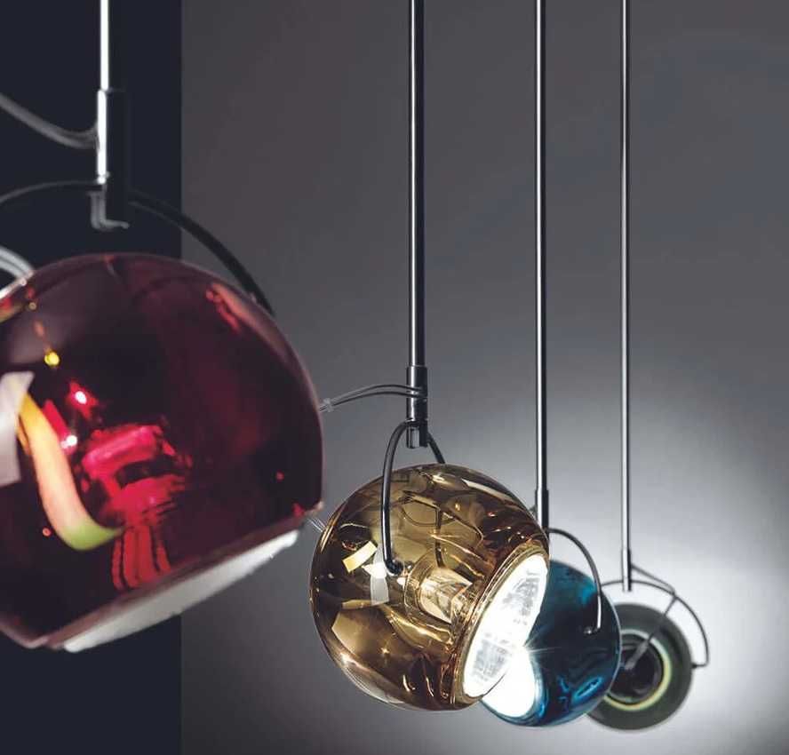 LAMPA wisząca włoska BELUGA firmy FABBIAN czerwona