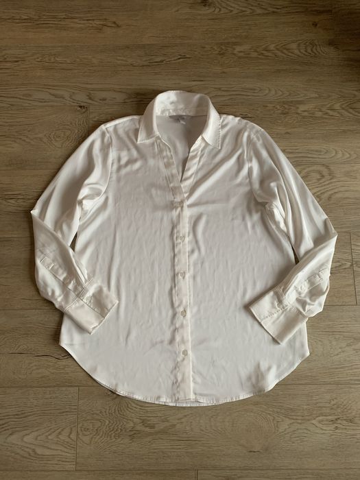 Biała lekka elegancka koszula na długi rękaw rozmiar M H&M