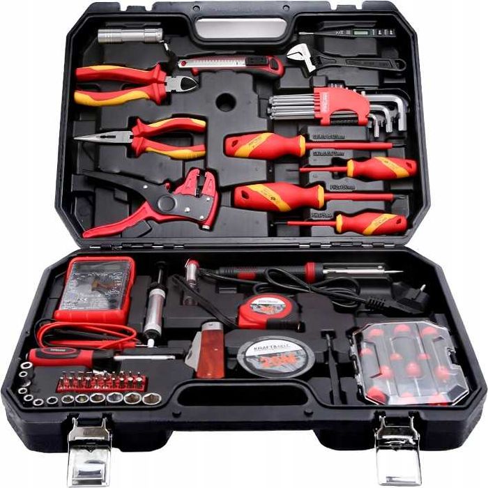 Zestaw Narzędzia Dla Elektryka w Walizce Śrubokręty Izolowane Mierniki