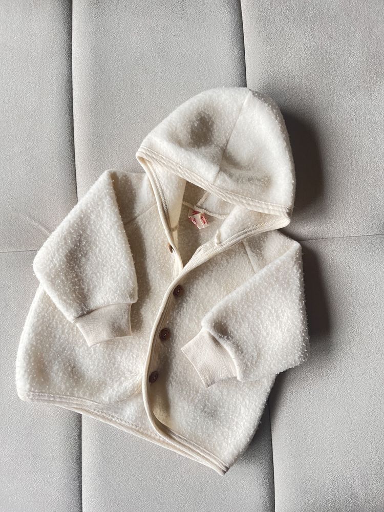 Wełniana kurtka Engel 62/68 kremowa merino
