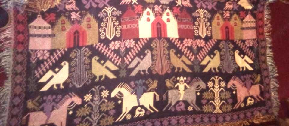 Manta lã mexicano ou pendurada parede. Étnica handmade. Não usada