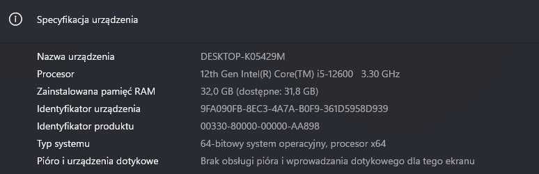 komputer gamingowy i5-12600/RTX 3060 TI/32GB RAM/1,5TB SSD + gratisy