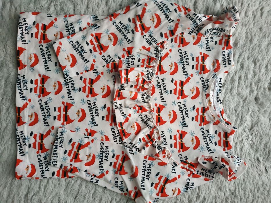 Bluzka w mikołaje/zima/święta/falbanki/Merry Christmas/Za&Pa/r.104/110