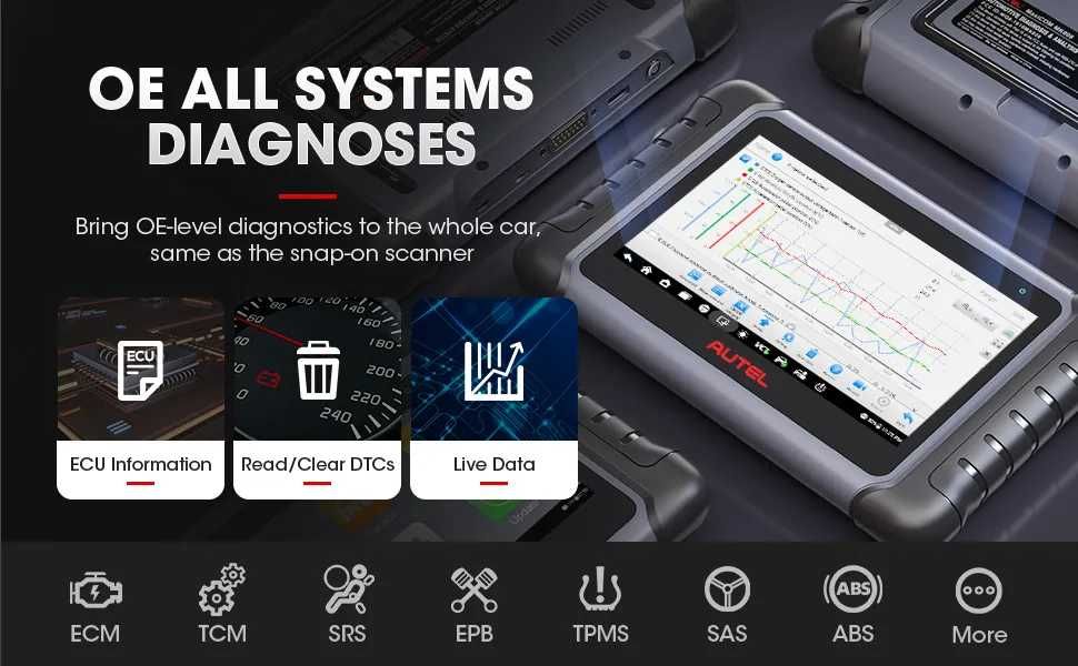 Autel MK808K-BT KIT Máquina Diagnóstico OBD Original PT/Oficinas NOVO