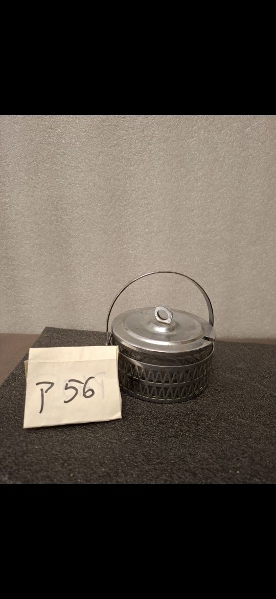 Cukiernica szklana w met koszulce prl