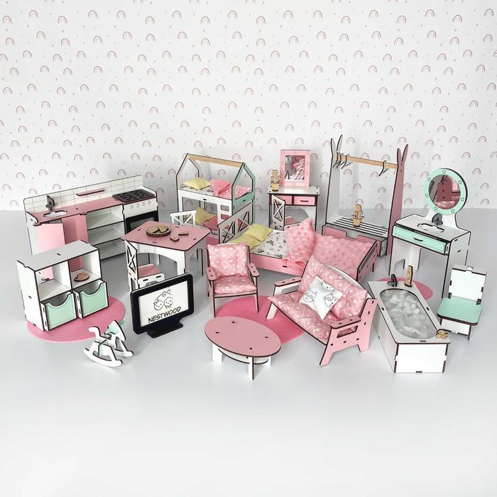 Меблі для ляльок Барбі Великий набір мебель для кукол Будинок Барбі