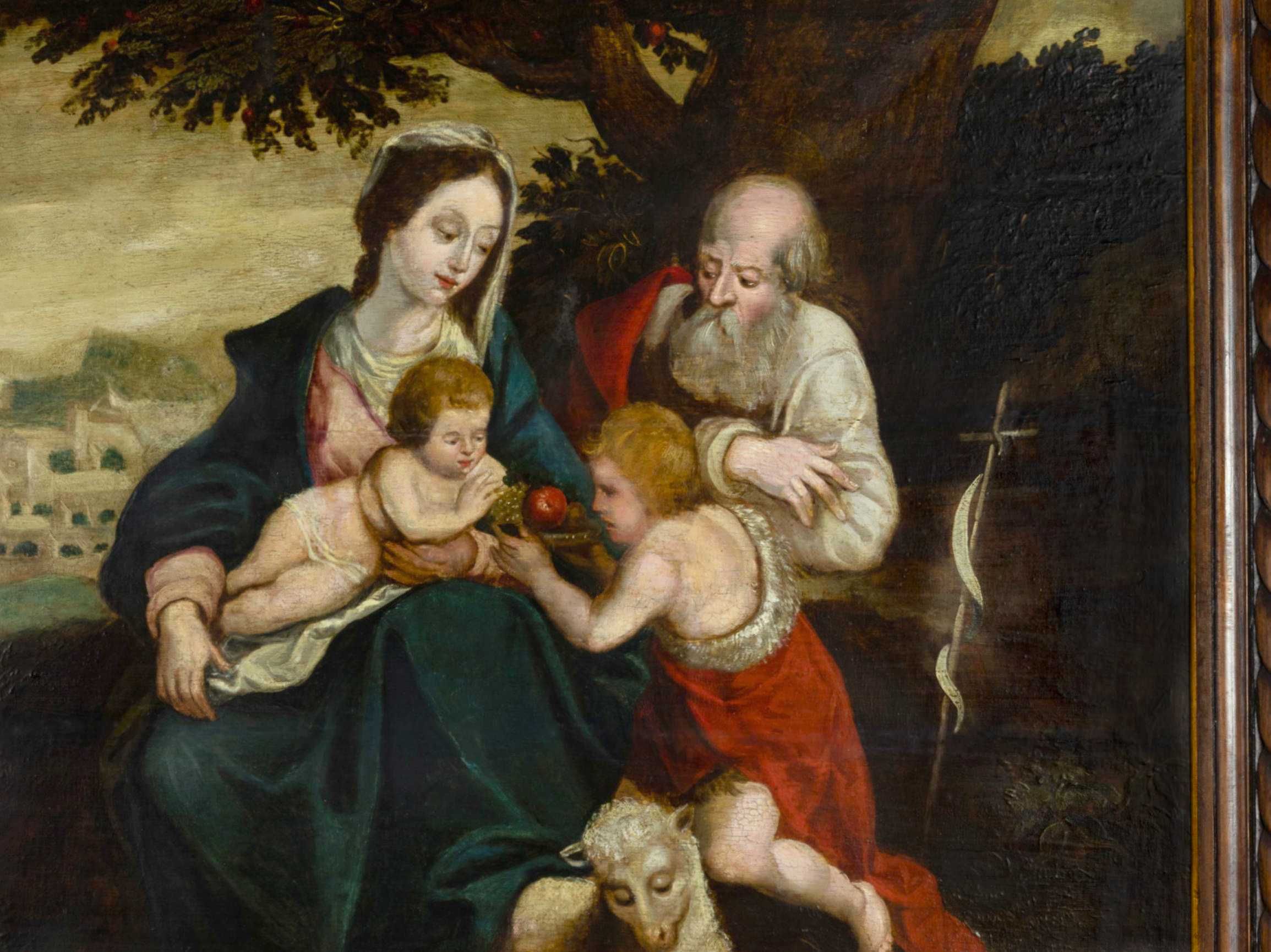 Pintura Sagrada Família S João Batista século XVII | Arte Sacra