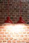Pomarańczowa lampa wisząca x2 E.S Horn vintage loft