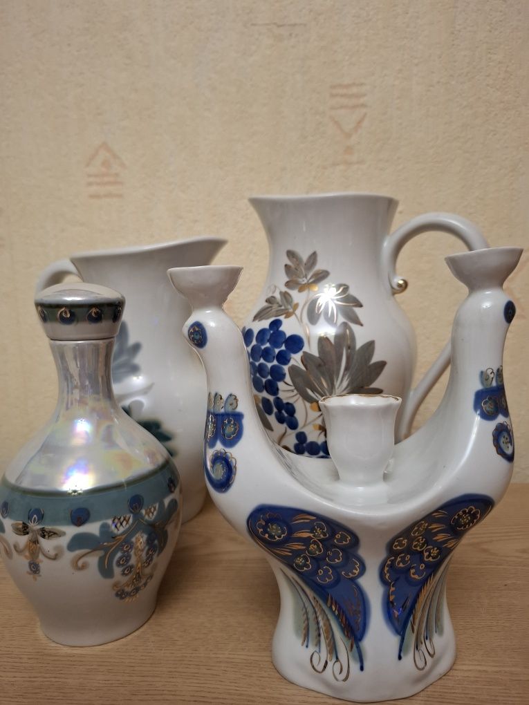 Кувшин,штоф,подсвечник Жар-Птица ,Полонное ,фарфор