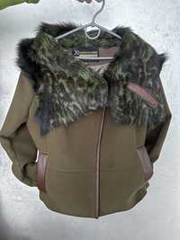 Демісесонне пальто піджак з мехом