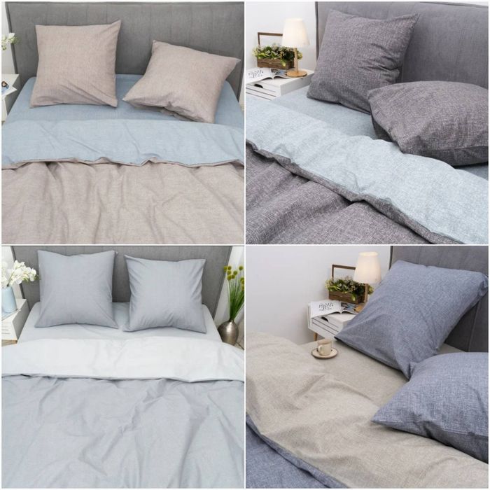 Viluta однотонні комплекти. Є і з простирадлом на резинці. Ранфорс.