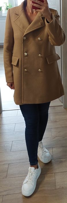 Płaszcz z wełną Zara rozmiar M