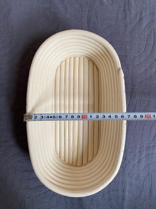 Koszyk rattanowy podłużny do rozrostu chleba z pokrowcem