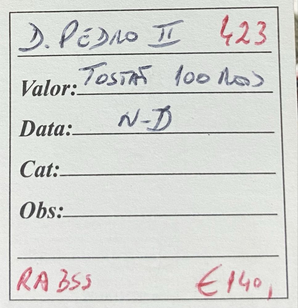 Moeda Tostao 100 Reis D PEDRO II
