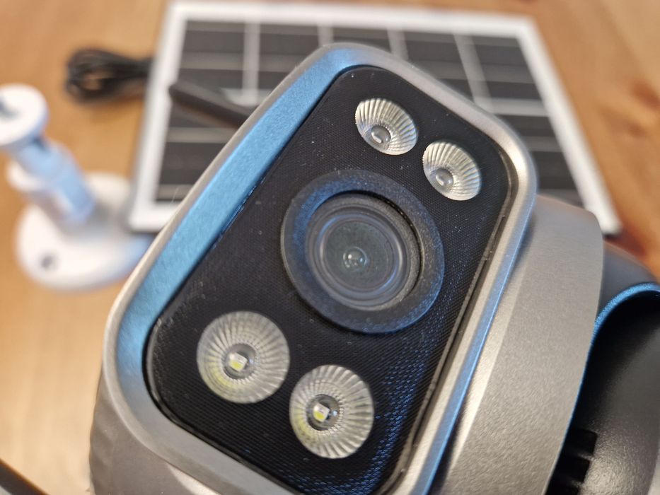 Kamera solarna V380 4G Lte sim monitoring na działkę budowę bez prądu