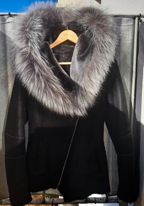 Kożuch Kurtka Damska ramoneska Naturalna Skóra Jagnięca S/M