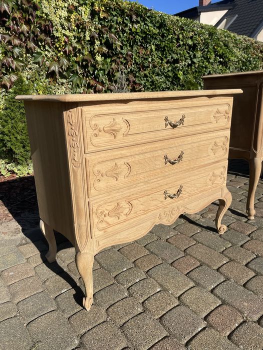 Komoda ludwikowska oczyszczona dąb Ludwik XV stylowa gięte nóżki