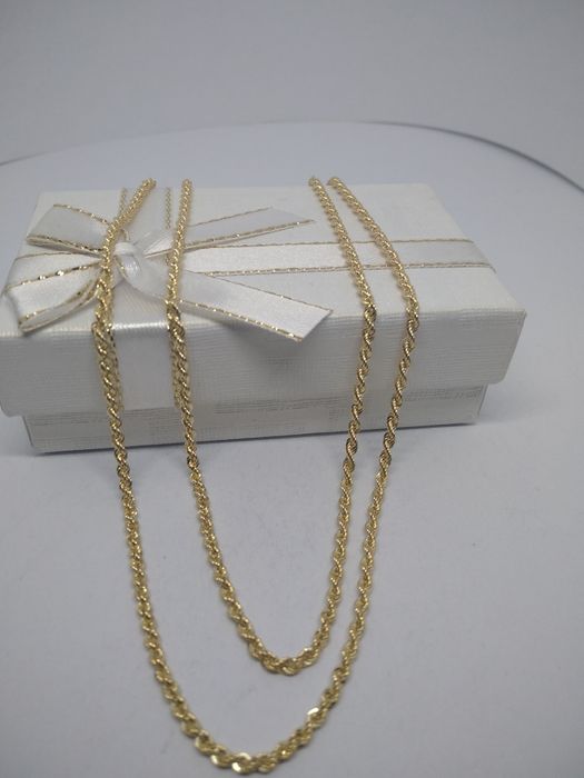 Złoty łańcuszek kordelek złoto 585 długość 60 cm 429