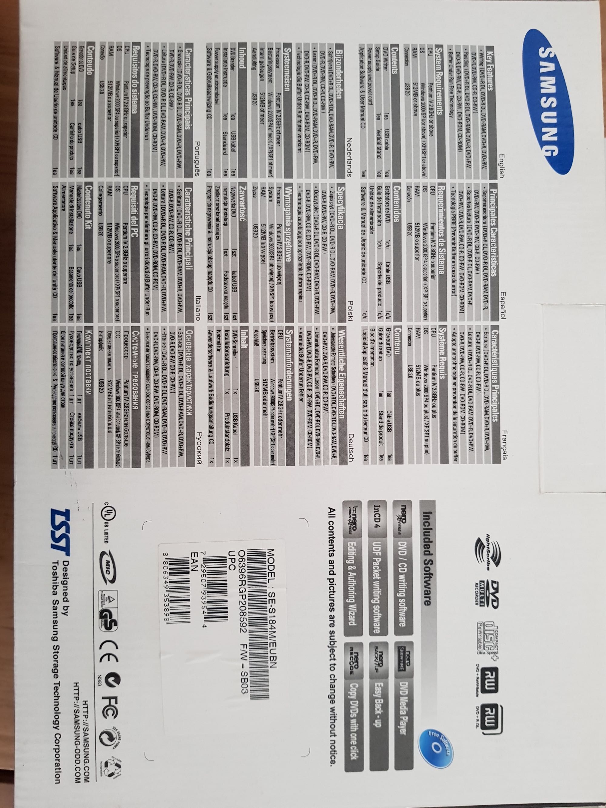 Leitor/Gravador de CD/DVD Externo Samsung como novo