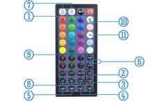 Pilot RGB 44 przyciski do lamp LED halogen ogrodowy IP65