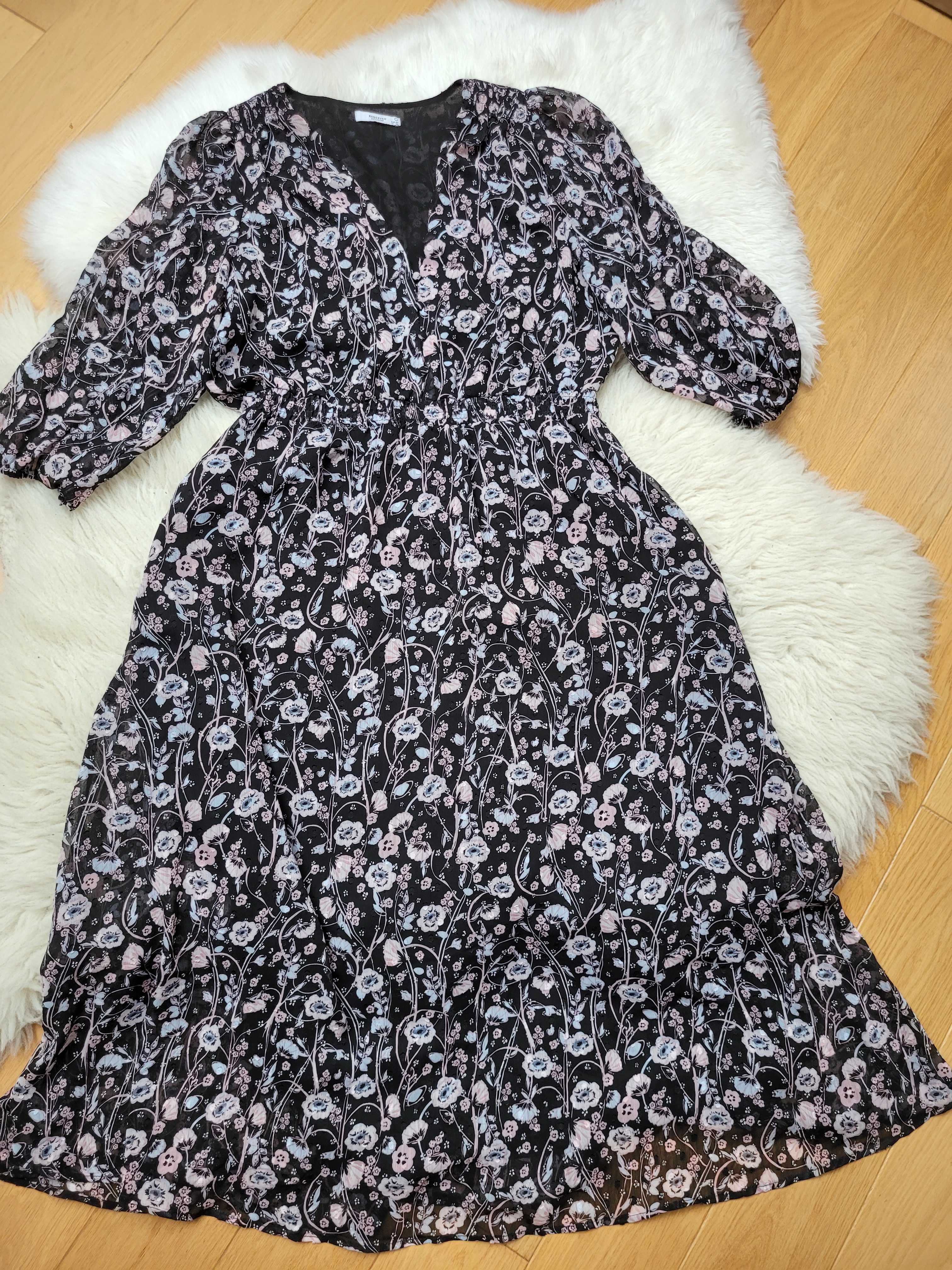 NOWA szyfonowa zwiewna sukienka Reserved 44 / 46 biust i pas do 120 cm
