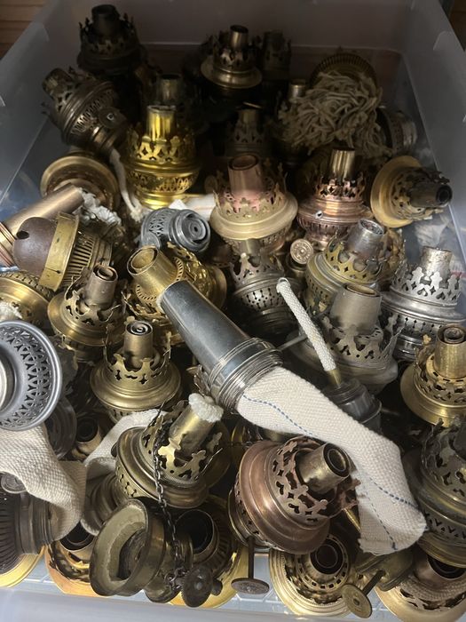 Brener lampy naftowej mosiądz sygnowane