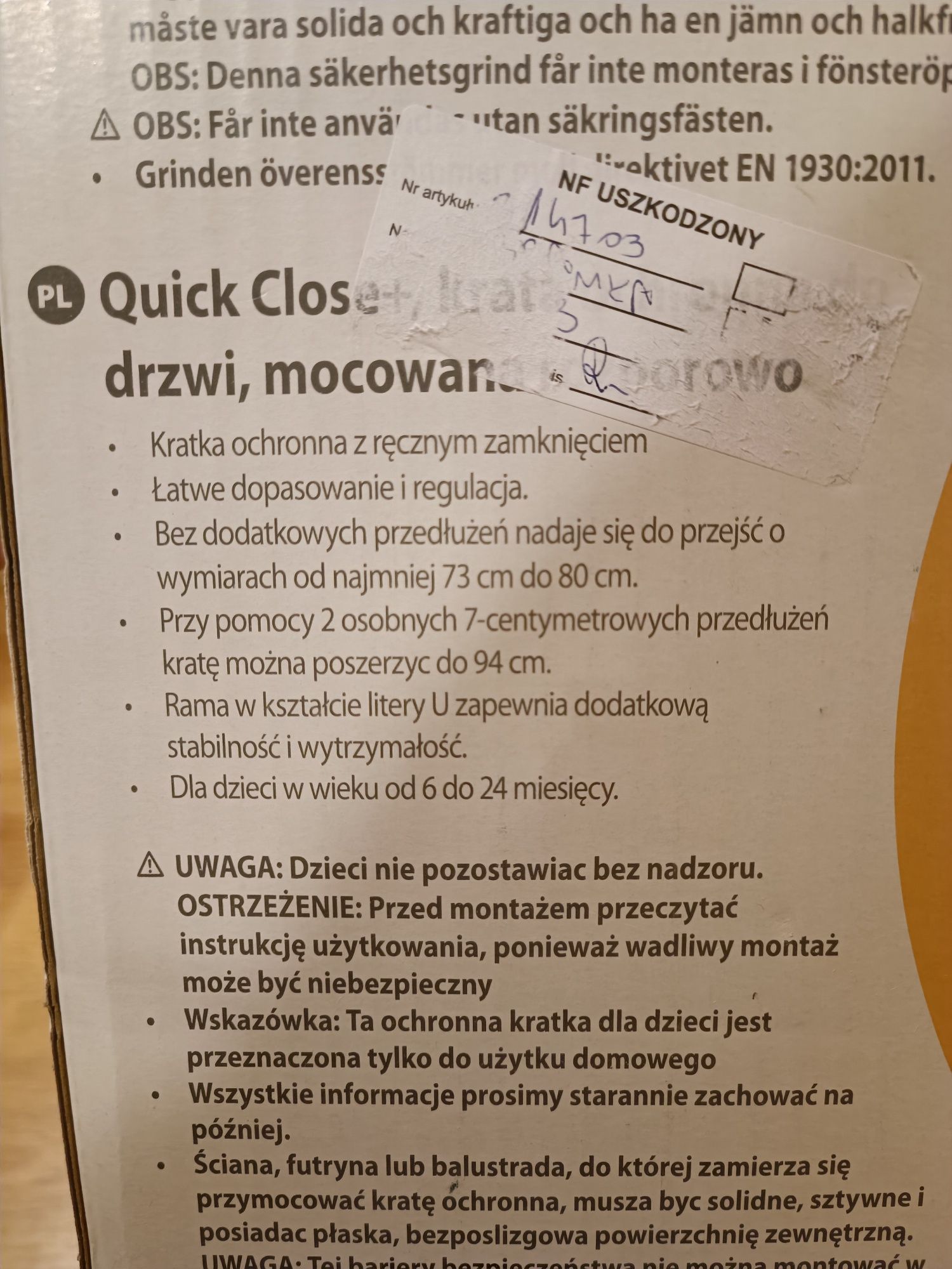 Bramka bezpieczeństwa na schody