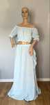 Suknia do sesji ciazowej L boho dwuczesciowa baby blue niebieska