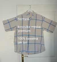 Lux koszula męska Santana 100% bawełna jak len bawełniana jak lniana L