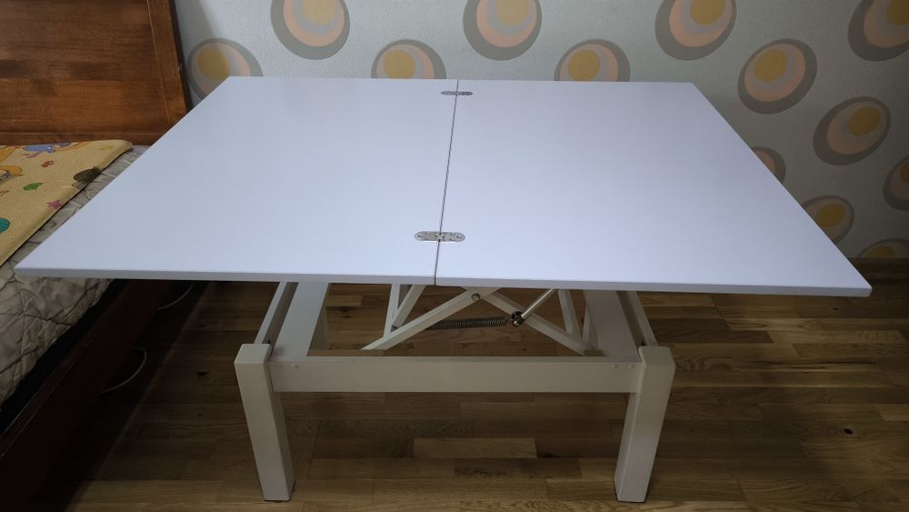 Знижка! Стіл трансформер білий журнальний та обідній